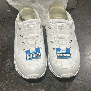 Skechers White Wide Fit Sneakers